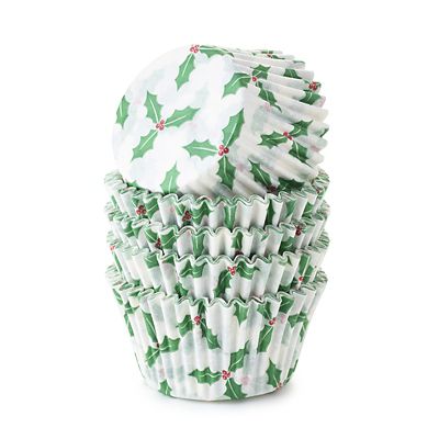 Holly Berry Cupcake Cases 100 Pack Lakeland