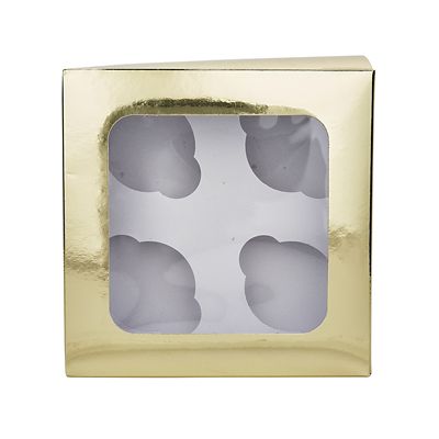 Lakeland Medium Gold Presentation Box with 4-Hole Cupcake Insert - (Image 1)