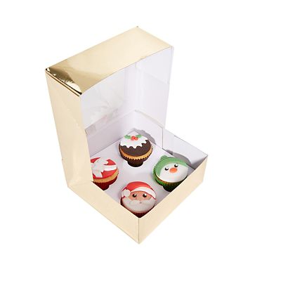 Lakeland Medium Gold Presentation Box with 4-Hole Cupcake Insert - (Image 3)