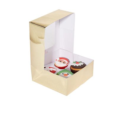 Lakeland Medium Gold Presentation Box with 4-Hole Cupcake Insert - (Image 4)