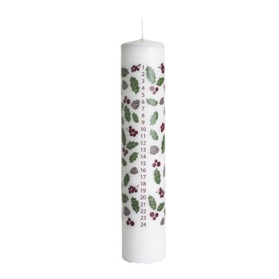 Lakeland Advent Pillar Candle with Holly and Berries Design image(1)