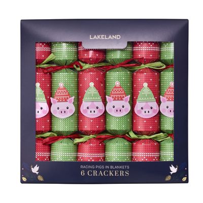 6 Racing Pigs in Blankets Christmas Crackers Lakeland