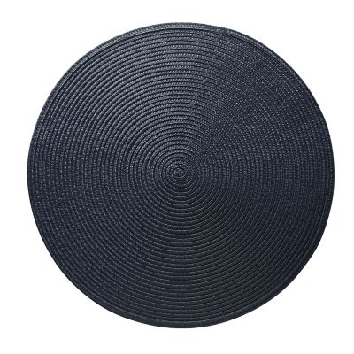 2 Circular Ribbed Blue Place Mats 38cm Dia. image(3)