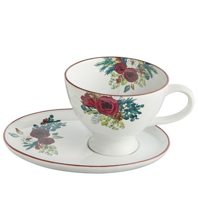 Winter Floral Tea Cup and Saucer image(1)