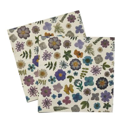 20 Pressed Flowers 3 Ply Napkins image(1)