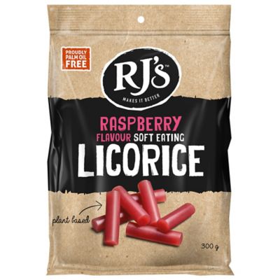 RJ’s Soft Eating Natural Raspberry Liquorice 300g