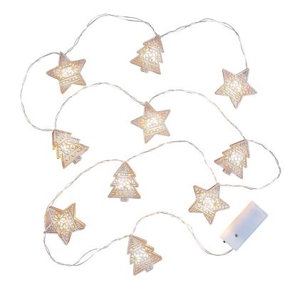 Lakeland Tree and Star Wooden Light String – 180cm image(1)