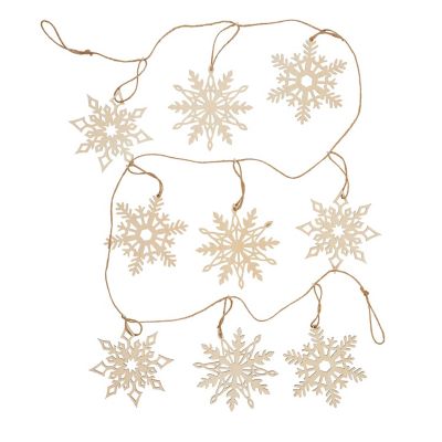 Wooden Snowflake Hanging Christmas Garland | Lakeland