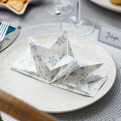 12 Lakeland Snowflake Pre-Folded Napkins image(2)