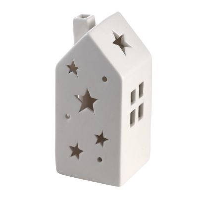 Small Ceramic House Lantern Ornament with LED Tealight image(3)