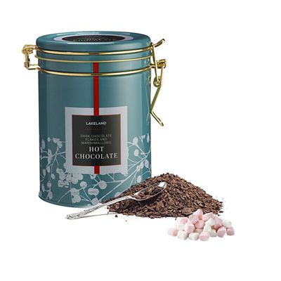 Lakeland Hot Chocolate Tin with Dark Chocolate Flakes and Marshmallows 250g Lakeland