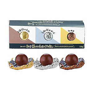 Lakeland Hot Chocolate Melts Trio – Milk Chocolate, Salted Caramel and Orange – 150g