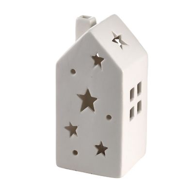 Large Ceramic House Lantern Ornament with LED Tealight image(3)