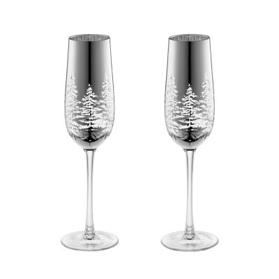 2 Lakeland Christmas Champagne Flute Glasses Lakeland
