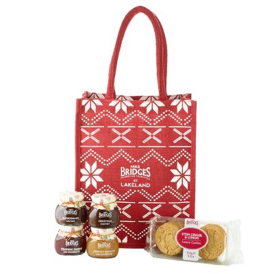Mrs Bridges Red Fairisle Hamper Tote image(1)