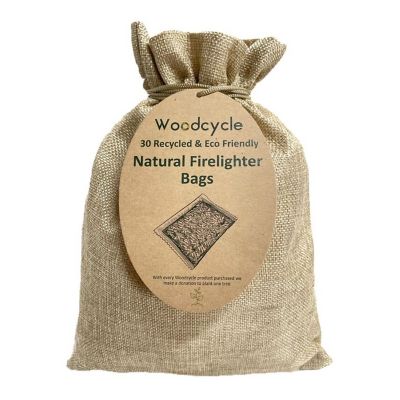 30 Woodcycle Natural Eco Recycled Wood Firelighters image(1)