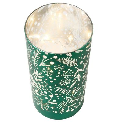 Lakeland Decorative Christmas Light-Up Glass Tube Green image(3)