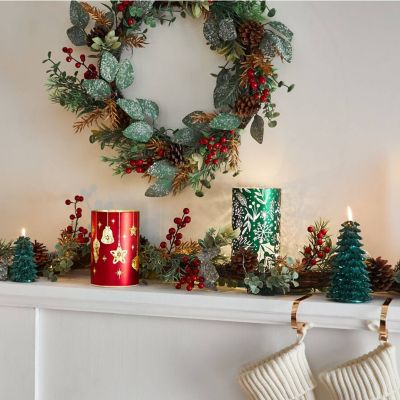 Lakeland Decorative Christmas Light-Up Glass Tube Green image(6)