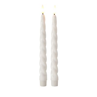 Electric LED spiral Candles x 2 white Lakeland