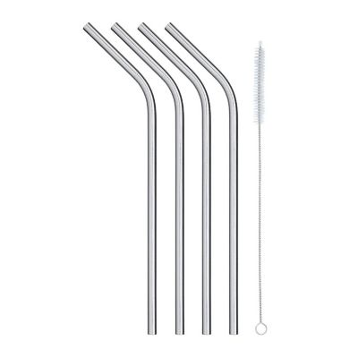 KitchenCraft Set of 4 Stainless Steel Straws