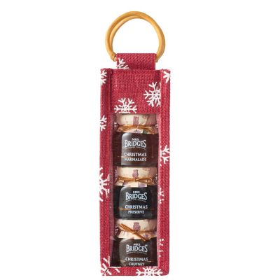 Mrs Bridges Christmas Triple Jar Jute Bag