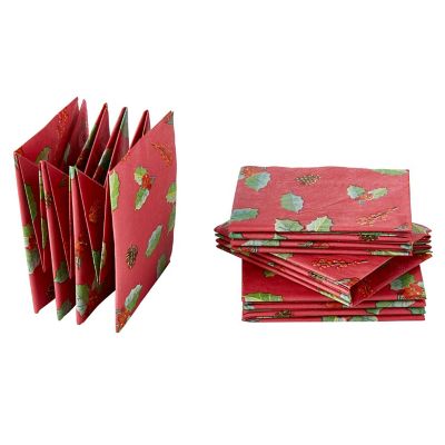 Lakeland Holly Print Pre-Folded Star Shaped Napkins - Pack of 12 image(2)
