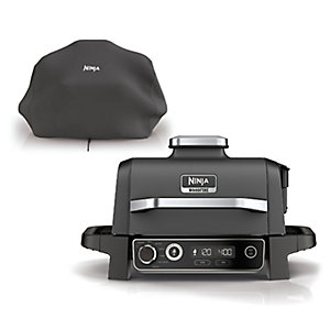 Ninja Woodfire Electric BBQ Grill, Smoker, Air Fryer and Cover Bundle