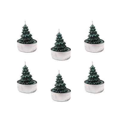 6 Mini Christmas Tree Candles Lakeland