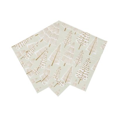 Talking Tables Gold Christmas Tree Napkins Pack of 20 image(1)