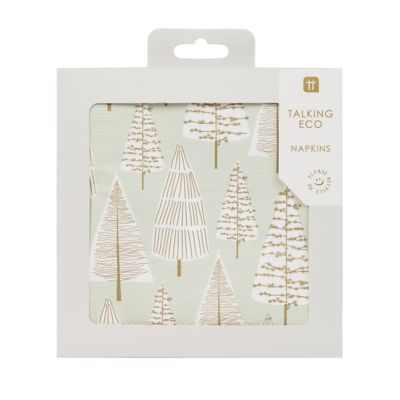 Talking Tables Gold Christmas Tree Napkins Pack of 20 image(3)