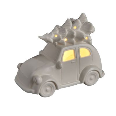 White Ceramic Car Lantern Ornament with LED Light image(1)