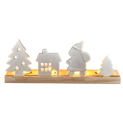 Wood and Ceramic Tealight Holder image(1)