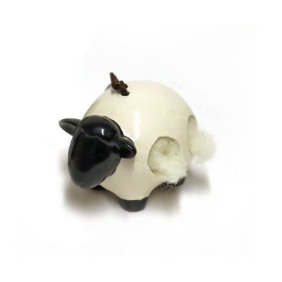 'Woolie' Hanging Ceramic Sheep With Nesting Wool image(1)