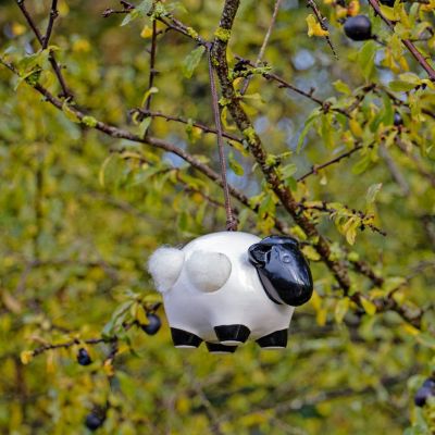 'Woolie' Hanging Ceramic Sheep With Nesting Wool image(4)