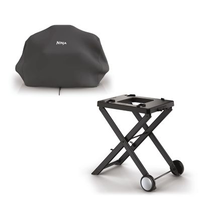 Ninja Woodfire Electric BBQ Stand and Cover Bundle