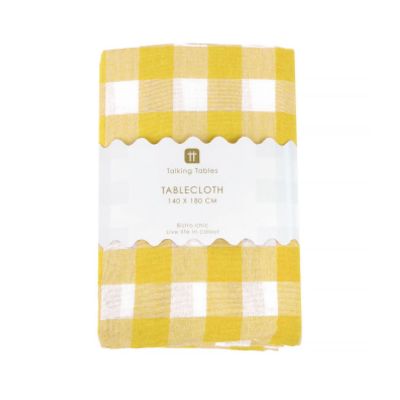Talking Tables Yellow Gingham Tablecloth image(1)