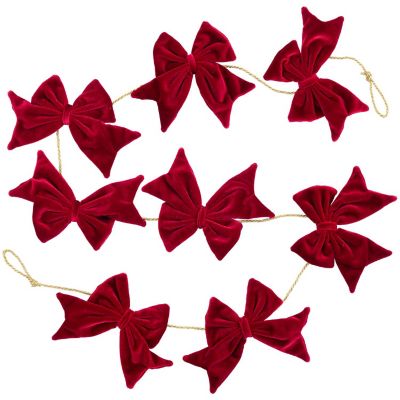 Lakeland Velvet Bow Garland – Red  image(1)