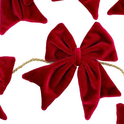 Lakeland Velvet Bow Garland – Red  image(3)