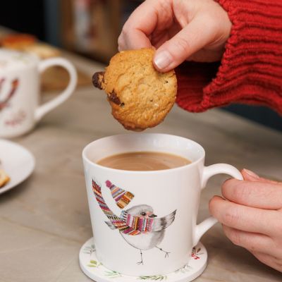 Tipperley Hill Winter Robin Fine China Mug and Coaster Set  image(2)