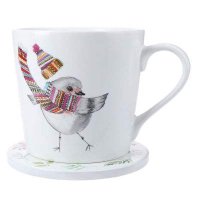 Tipperley Hill Winter Robin Fine China Mug and Coaster Set  image(3)