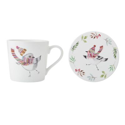 Tipperley Hill Winter Robin Fine China Mug and Coaster Set  image(4)