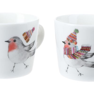 Tipperley Hill Winter Robin Fine China Espresso Cup Set of 2 image(3)