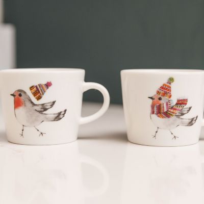 Tipperley Hill Winter Robin Fine China Espresso Cup Set of 2 image(4)