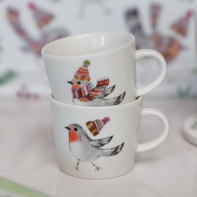 Tipperley Hill Winter Robin Fine China Espresso Cup Set of 2 image(5)