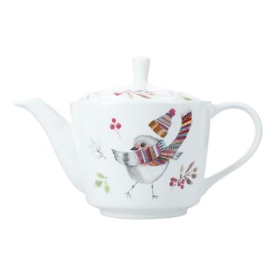 Tipperley Hill Fine China Winter Robin Teapot  