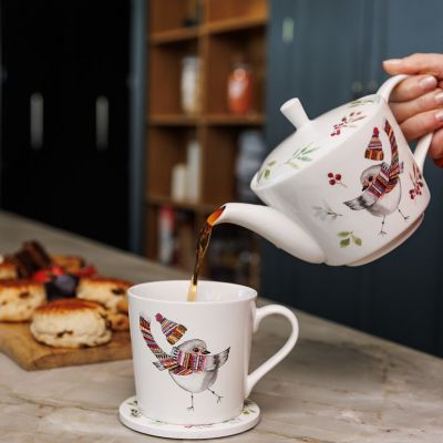 Tipperley Hill Fine China Winter Robin Teapot   image(2)