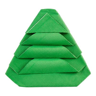 10 Pre-Folded Christmas Tree-Shaped Standing Napkins