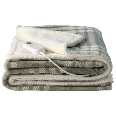 StaySnug Tartan Sherpa Heated Throw 