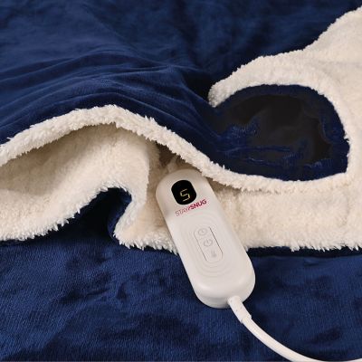 StaySnug Dark Blue Sherpa Heated Throw image(5)