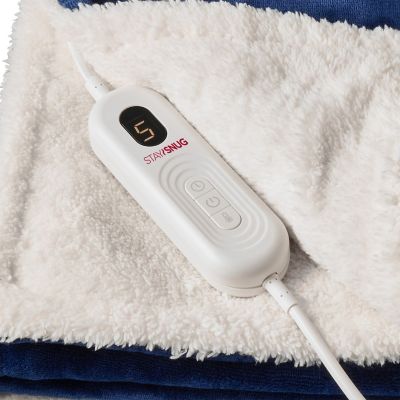 StaySnug Dark Blue Sherpa Heated Throw image(7)